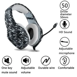 PS4 PC Ordinateur Xbox Un - casque camouflage - casque avec microphone